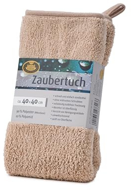 Gözze - Zaubertuch, Sehr saugstarkes Mikrofasertuch, 600 g/m², Reinigungstuch für Bad, Küche und Auto, 40 x 40 cm - Sand