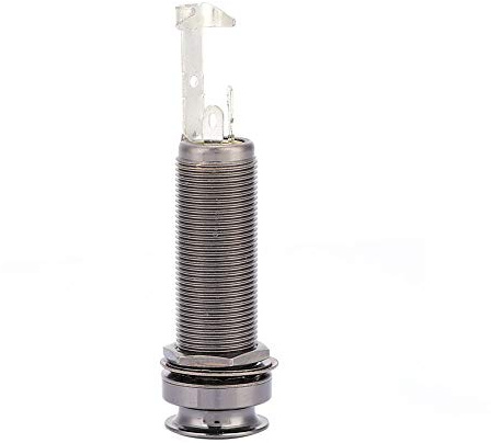 Copper Mono End Pin Jack for Guitar & Ukulele | 1/4 Output Jack Socket for Acoustic Pickup/Banjo/Mandolin | Replacement Endpin Jack with Cushion Pad (Gunmetal Grey)