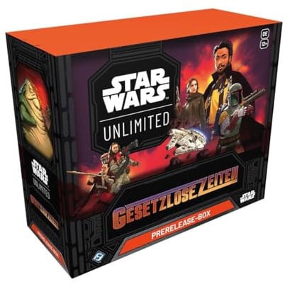 Asmodee, Star Wars: Unlimited Trading Card Game – Gesetzlose Zeiten | Pre Release Box (6 Booster Packs), TCG für Kinder und Erwachsene, Alter 12+, 2+ Spieler, 20 Minuten, Deutsch