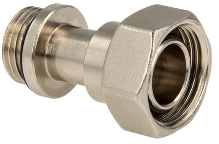 tecuro HeizkörperTeleskop- Ausgleichstülle mit Eurokonus 3/4 Zoll x 1/2 Zoll Außengewinde, Messing vernickelt
