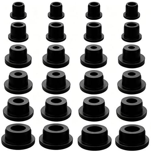 24 PCS Silicone Hole Plug, Bathtub Jet Covers, Waterproof Round Rubber Stoppers Bottle, Pipe Tube Inserts for 9-10 mm 12mm 14mm 16mm 18mm 22-23mm Bathtub Hole, 6 Sizes, Black