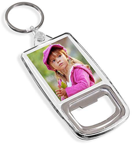Personalised Photo Gift Acrylic Bottle Opener Keyring 45 x 35 mm | Passport Size (Pack of 1)