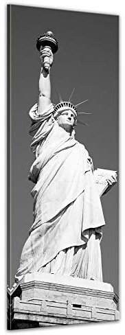 Bilderdepot24 Bild auf Leinwand | Statue of Liberty - New York USA I in 30x90 cm als Panorama Wandbild | Wand-deko Dekoration Wohnung modern Bilder | 202335