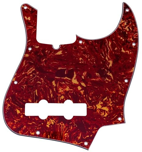 Musiclily Pro 10 Löcher J Bass Pickguard Schlagbrett für 4-Saiter American Jazz Bass, 4 lagig Vintage Tortoise