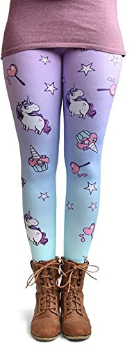 cosey - Leggings colorés imprimés (Taille Unique) - Design Licorne Sucre Candi