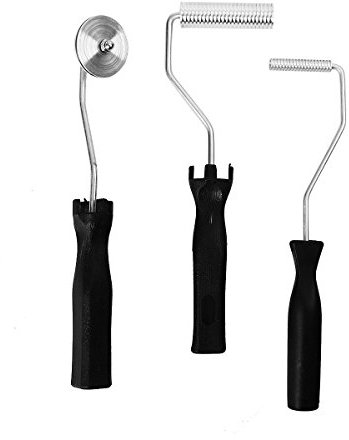 Cusfull 3pcs Rouleau Débulleur, Bulle Paddle Outil, Fibre de Verre d’Alliage d’Aluminium, kit pour Moule, Résine, Composite