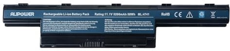 ALIPOWER AS10D31 Laptop Battery Compatible with Acer AS10D51 AS10D56 AS10D75 AS10D81 AS10D61 AS10D41 AS10D73 AS10D71 AS10D3E Aspire 5250 5253 5733z 5750 7741 5733 5755 11.1V 5200mAh/58WH