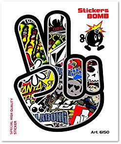 4R Quattroerre.it 6150 Sticker Bomb Aufkleber Gruß Biker, 10 x 12 cm