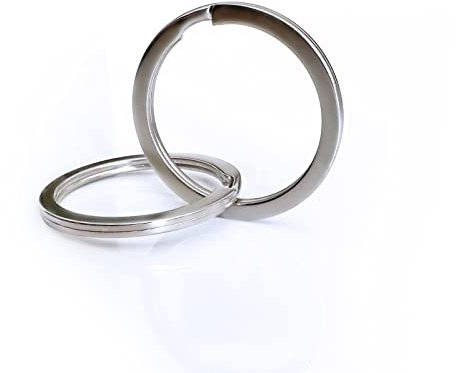 ZADAWERK® Ensemble de porte-clés - Ø 30 mm - argent - 50 anneaux - métal - pendentif - fabriquez votre propre porte-clés - kit de bricolage - pour concierges