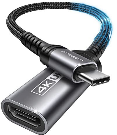 JSAUX USB C HDMI Adapter, 4K USB Type C Thunderbolt 3 auf HDMI Adapter Kompatibel mit iPhone 16 Pro/15, MacBook Pro/Air, Dell XPS 15, Samsung Galaxy Note 20/S20/S10/S9, Huawei P40, Surface Pro 7-Grau