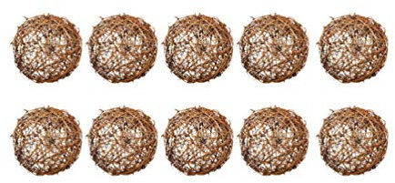 Milisten 10st Kleine Geflochtene Rattankugeln Rattan-weihnachtsschmuck Rattan Dekorativ Rattan Ball Vasenfüller Für Die Inneneinrichtung Rattan- Baby Hölzern Anhänger Hochzeit