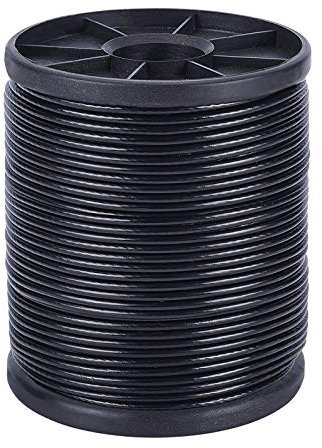 BENECREAT 40m 2mm Cavo Metallico Rivestito in Vinile Nero in Acciaio Inossidabile 304, Funi Metalliche in Acciaio Inossidabile A 7x7 Filo per Decorazioni da Appendere per Interni