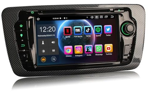 Erisin 7 Inch 8-Core 4GB RAM+64GB ROM Android 13 Car Stereo GPS Sat Nav DAB+ Radio for SEAT IBIZA 2009-2013 Touch Screen Car Multimedia DVD Player Support Bluetooth DSP CarPlay Android Auto WiFi A2DP