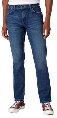 Wrangler Herren Jeans Greensboro - Regular Fit - Blau - Blue Arcade W29-W46, Größe:42W / 32L, Farbe:Blue Arcade W15QYL31Q