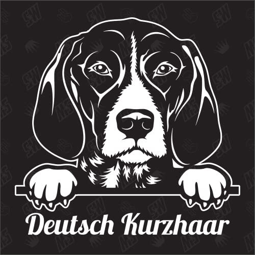 Deutsch Kurzhaar Version 1 - Sticker, Hundeaufkleber, Autoaufkleber, Hund, Auto, Hunderassen, Aufkleber, Mischling, Mix, Tiere, Haustier (AUCH MIT Wunschname MÖGLICH)