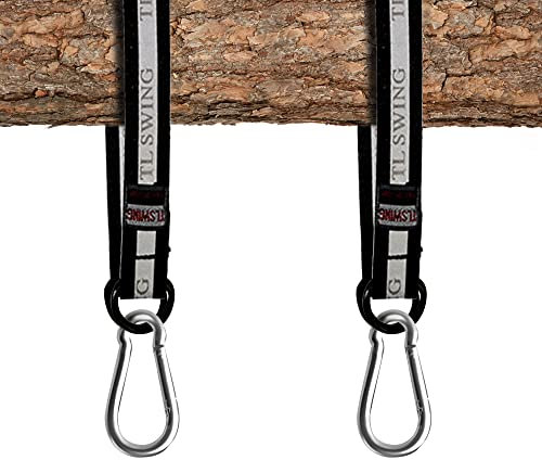 Lot de 2 sangles de suspension pour balançoire d'arbre, 55 cm, sangles de suspension robustes pouvant supporter 200 kg avec mousqueton, parfaites pour balançoire d'arbre, balançoire en corde, hamac,