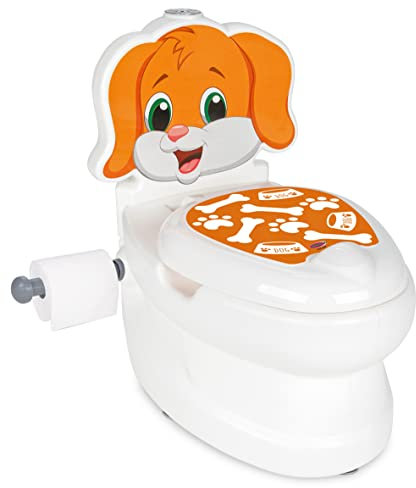 JAMARA Meine kleine Toilette Hund mit Spülsound und Toilettenpapierhalter - leicht zu reinigen, abgerundete Kanten, Saugknöpfe für Guten Halt