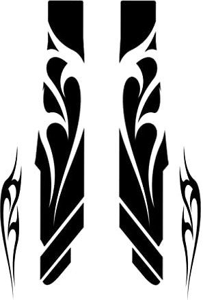 DualColorStampe Aufkleber Gabel MTB Mountainbike Sticker Fahrrad Zubehör Tribal Aufkleber B0037 (Schwarz 70)