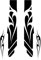 DualColorStampe Aufkleber Gabel MTB Mountainbike Sticker Fahrrad Zubehör Tribal Aufkleber B0037 (Schwarz 70)