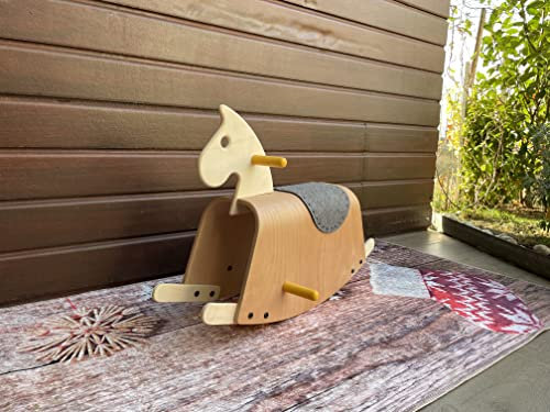 FAFOUR Wooden Balance Rocking Horse for Toddlers, Wooden Rocking Horse, New Year and Birthday Gift Idea for Kids, Montessori Toys for Toddlers