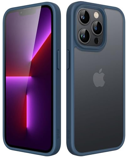 JETech Matt Hülle für iPhone 13 Pro Max 6,7 Zoll, Stoßfest Militärstandard FallSchutz Handyhülle, Mattierte Durchscheinende Rückseite Schutzhülle, Anti-Fingerabdruck (Sturmblau)
