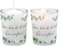 ZauberDeko Windlichtglas-Set mit Motiv Banderole Eukalyptus und Spruch 'Schön, dass du da bist!' inkl. 2 Kerzen, Glas, Grün, Feierliche Anlässe