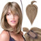 TESS Hair Topper Echthaar Braun Balayage, 7x13cm Basis Toupet Damen #4P27 braun/Dunkelblond mit Pony Haartopper Echthaar 44g 35 cm Haar Topper Clip in Haarteil Extensions