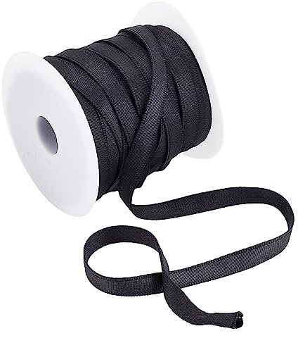 BENECREAT 27 Yards (25m) Bügel-Ersatz-BH-Abdeckungsband, Schwarze Hohle Nylonband-Knochenhülle Für Nähzubehör, DIY, Hochzeit, Handgefertigte Kleidung, 10 mm Breit