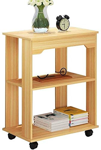 ANIFM Nachttisch, einfacher Nachttisch für Schlafzimmer, Büro, Nachttisch, Nachttisch, Holzplatte mit Regal und Flaschenzug, Aufbewahrungsbox für Schlafzimmer, Nachttisch (Farbe: Beige) Comfortable
