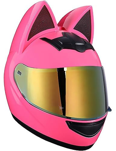 Letetexi Motorcycle Full Face Helmets ECE DOT Approved Cat Ear Motorbike Racing Crash Helmets with Dual Visors Anti-fog Tinted Motorbike Helmet for Men Women Adult Cascos para Motos 50~62CM