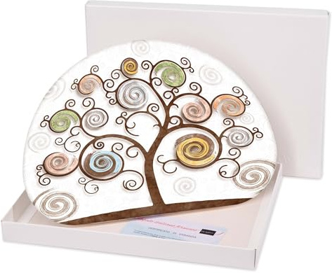 Lupia - Bomboniera con Scatola Bianca Quadretto in Legno Memory Albero della Vita Tree White 15x21 cm, Idea Regalo per Matrimonio Cresima Comunione Battesimo Anniversario Compleanno