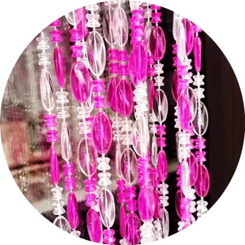 ave split Beaded Curtain Doorways Acrylic Hanging Door Beads String Curtains Tassel Room Divider Screen Decor for Doorway Window Living Room Wedding (1, Rose red, 39 inch x 78.7 inch)