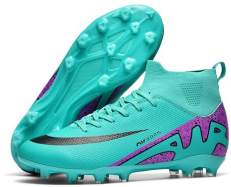 BINBINNIAO Fußballschuhe für Jungen Fußballschuhe Herren High Top Spike Microfaser Cleats Professionelle Fussballschuhe