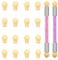 Dimeho Nail Art Brushes, 16 in 2 Set Double Head Ombre Sponge Nail Art Brushes for Gel Nails, Gradient Sponges Pen with 16 Pcs Replacement Head Nail Art Tool for French Tip DIY Manicure Brush