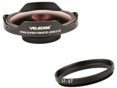 Kalastussaari Fisheye -Objektivadapter 37 mm 0,3X HD Ultra Weitwinkeladapter -Ringkamera Zubehör Weit -Objektivadapter