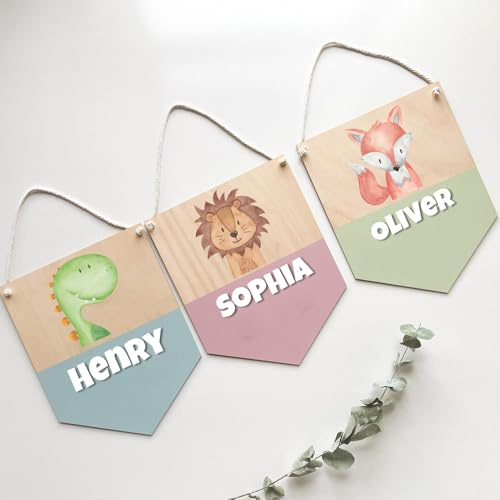 Tiere, Dinosaurier, Cartoon, Namen, Holz, personalisierbar, Dekoration für Zuhause, Kinderzimmer, Jungen, Mädchen, originelles Geschenk, Events, Dekoration, Holzbuchstabe für Tür oder Wand