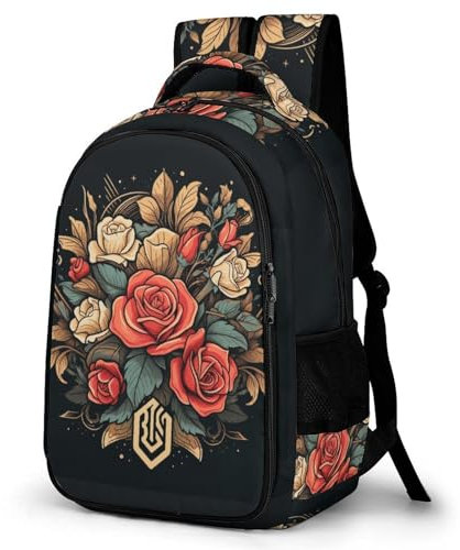 TPISLI Ranzen Mädchen 5 Klasseranzen Roses Rucksack Für Kinder Von 10 Bis 11 Jahren Schulrucksack Blume Leichter Reise Outdoor Freizeit