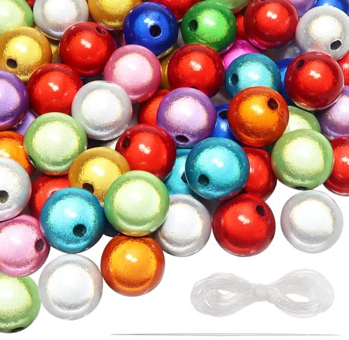 TOAOB 100 Stück Acryl Reflektierende Perlen Wunderperlen 12 mm Illusionsperle für Armbänder Halsketten Schmuckherstellung Hübsch Unter Licht