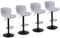 Nusetx Barhocker 4er Set, Barstuhl Höhenverstellbar, Barstühle mit Lehne und Fußstütze, Drehbar Küchenstühle Bar Stool für Esszimmer, Küche und Theke, Hellgrau