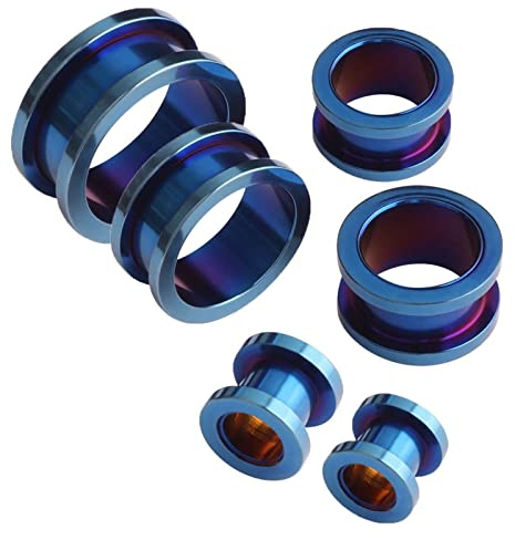 Grewod Tunnels, Edelstahl Bunt Creolen Ohr Tunnel Damen und Herren Flesh Tunnel Ohr Plug Expander 1.6MM/2MM/2.5MM/3MM/4MM/5MM/6MM/8MM/10MM, 18 Stk