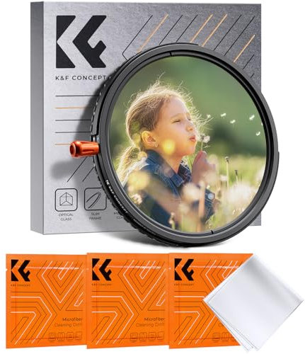 K&F Concept Filtre 58mm ND2-32 Variable et Polarisant CPL et Black-Mist 1/4 3 en 1 pour Objectif Appareil Photo