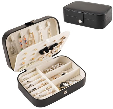 Kzouenzu Schmuckkästchen, Schmuckkästchen Reise, Schmuckschatulle Für Mädchen, Für Ohrringe, Halsketten, Ringe, Hochzeit Geschenk [Rosa]