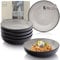 SÄNGER Luxor | Steingut Pastaschalen 6 tlg, Nudel Schalen Set 6 Personen, Schüssel Set spülmaschinenfest mikrowellenfest kratzfest, große Schüssel multifunktional braun beige 750 ml | VALUE COLLECTION