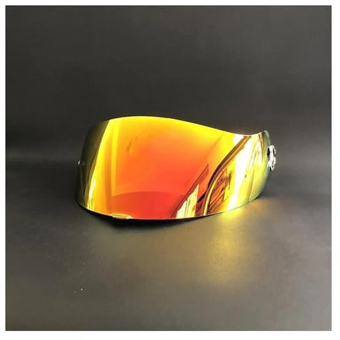 Motorrad Helmvisierlinse, Motorradhelm Anti-UV-PC-Visierlinse Modell Gesichtshelm-Visierlinsenetui for Nolan X-lite X-803 X-803RS UCX802 X-702 X-661(Gold)(Gold Red)