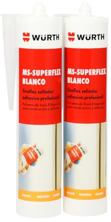 WURTH MS-SUPERFLEX 3125 Blanco – 290ml – Sellador Adhesivo Profesional Tipo Sikaflex – Polímero de Tack Rápido para Construcción y Reformas (2)