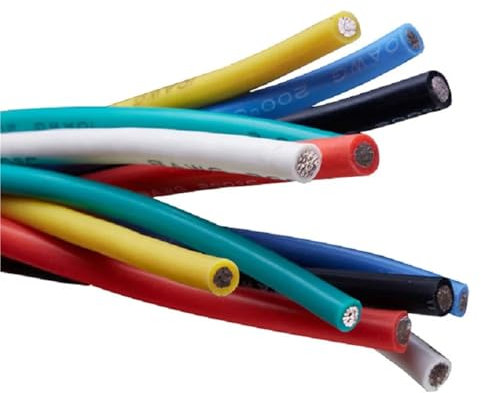 DLNTXFDG 1Meter Ultra Soft Silicone Wire Flexible Copper Cable 20AWG - 6AWG(Black,6awg)