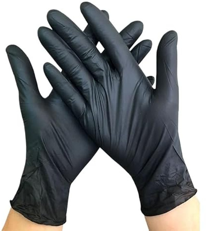 PBHOVIITG 20/50/100 stücke Einweg Handschuh Verpackung Schwarz Nitril Handschuhe Haushalt Küche Kochen Werkzeuge Auto Waschen Reinigung Arbeit(Black-100PCS,XL)