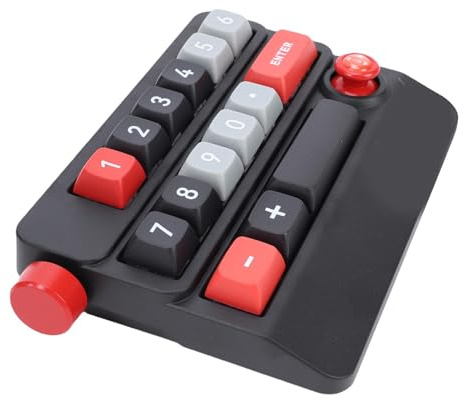 Tosuny Mechanische Nummernpad, 17 Tasten Heiße, Verdrahtete USB Tastatur mit Joystick Steuerung und 12 Beleuchtungsmodi für PC Laptop Gaming Videobearbeitung (Black)