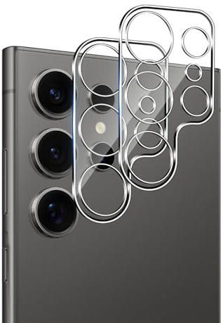 Wonsoso for Samsung Galaxy S24 Ultra Lens Protector, 2 Pack Tempered Glass Camera Lens Film, 9H Hardness Crystal Clear Rear Camera Protection Lens Protector Anti-Scratch Lens Protection