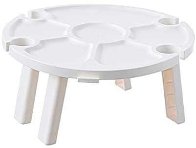 BUBEFSKD Outdoor Folding Picnic Table With Glass Holder 2 In 1 Wine Glass Rack Easy To Carry For Folding